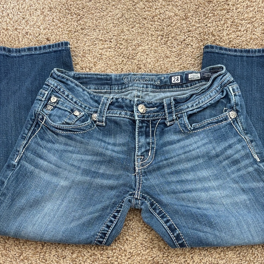 Miss Me Blue Distressed Bootcut Jeans
